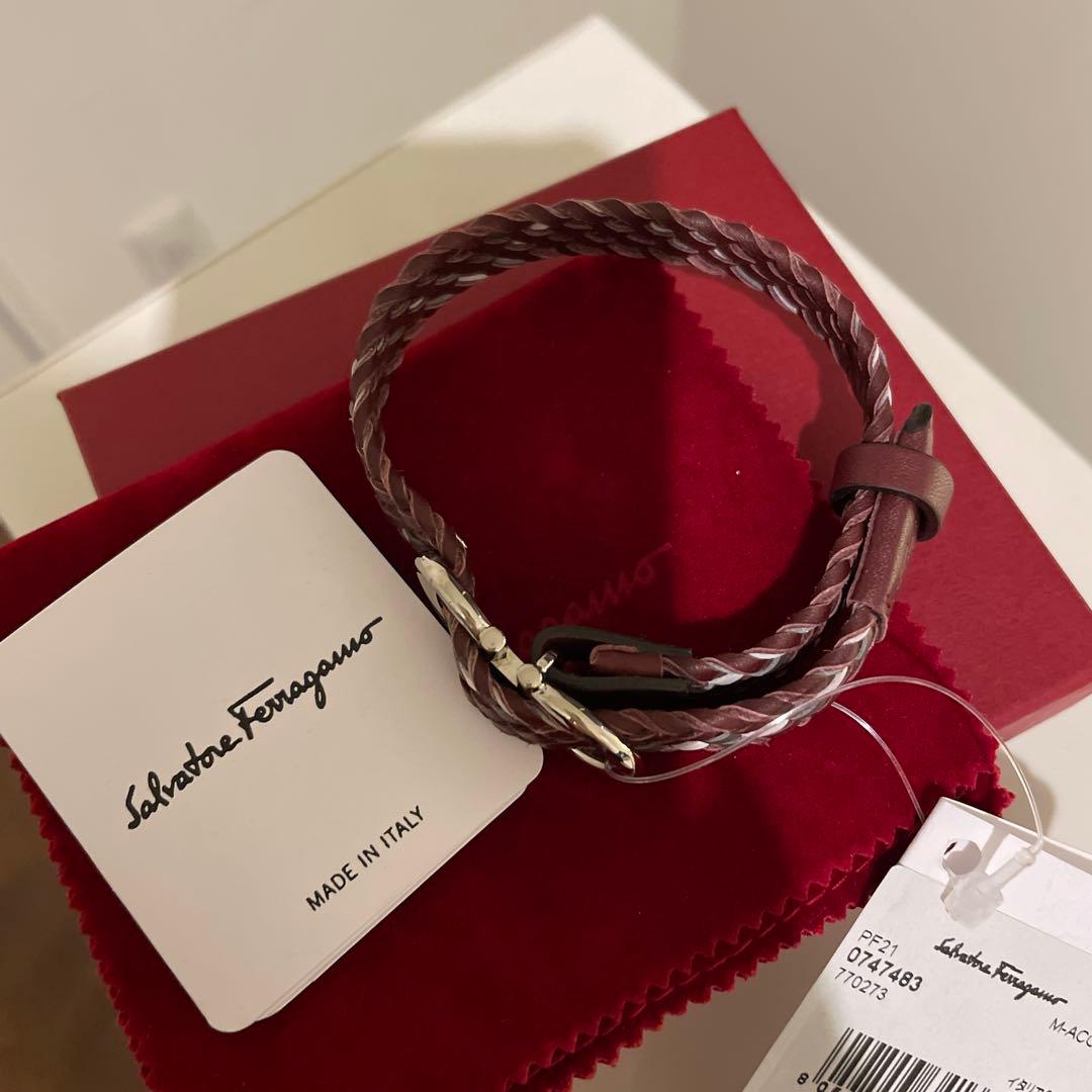 Salvatore Ferragamo ブラウンレザーバングル