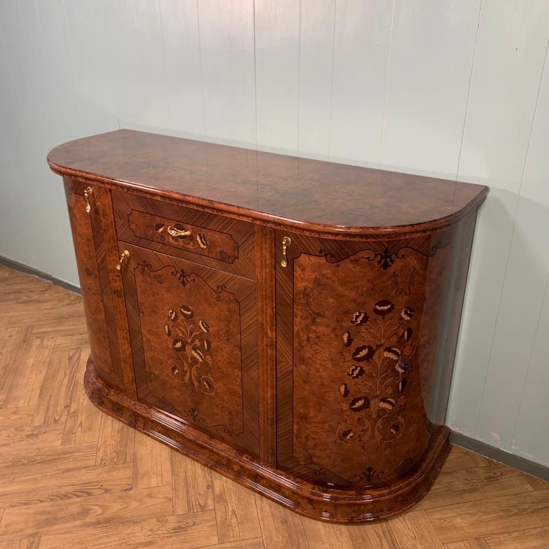 【極美品】イタリア製　象嵌　サイドボード　マホガニー色　アンティーク