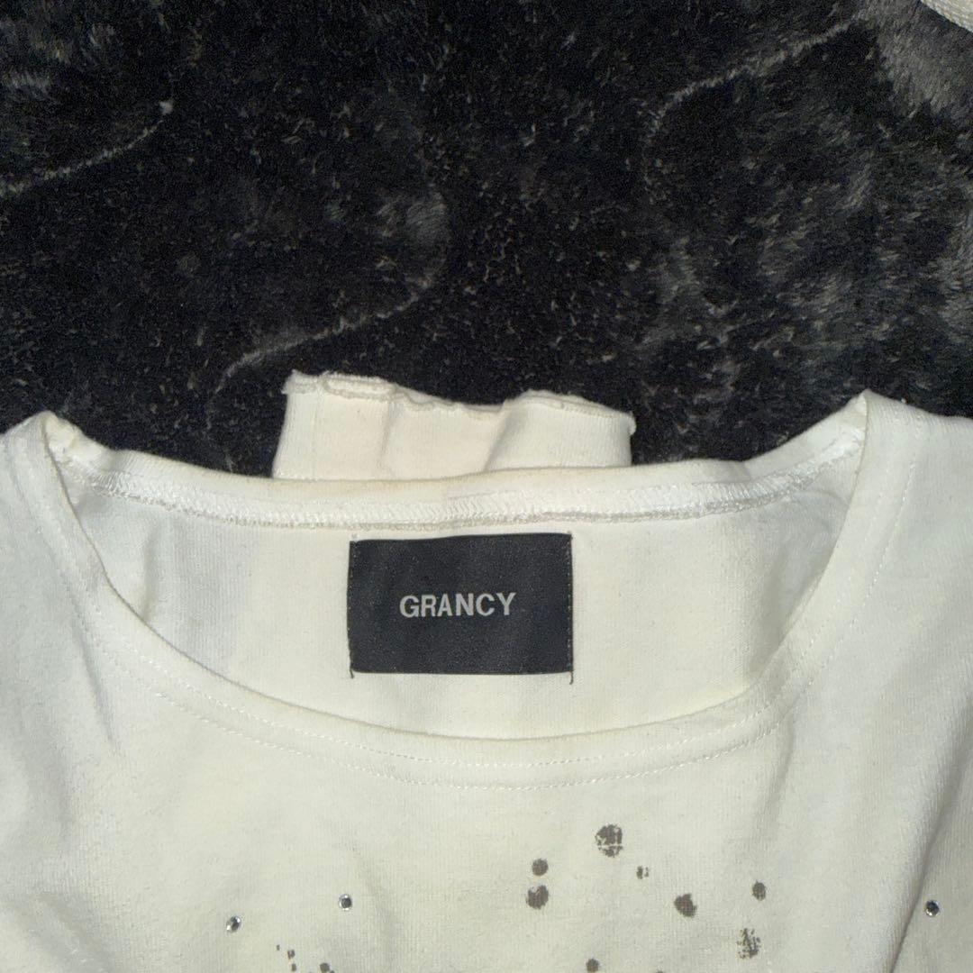 R*様 GRANCY ラインストーンデザイン グラフィックダメージ ロンT