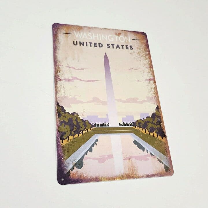 デザイン看板A4】ワシントン記念塔★ポスター絵インテリア壁掛けアメリカン雑貨お