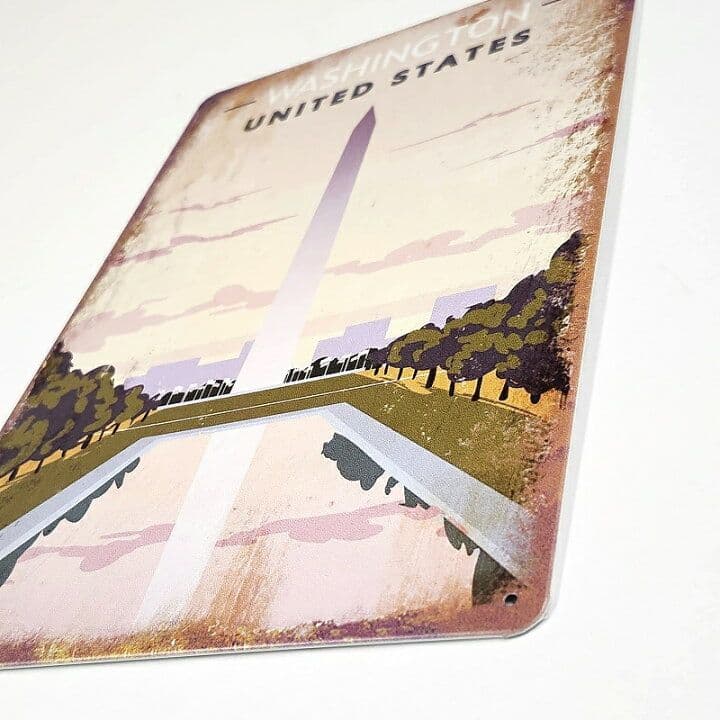 デザイン看板A4】ワシントン記念塔★ポスター絵インテリア壁掛けアメリカン雑貨お