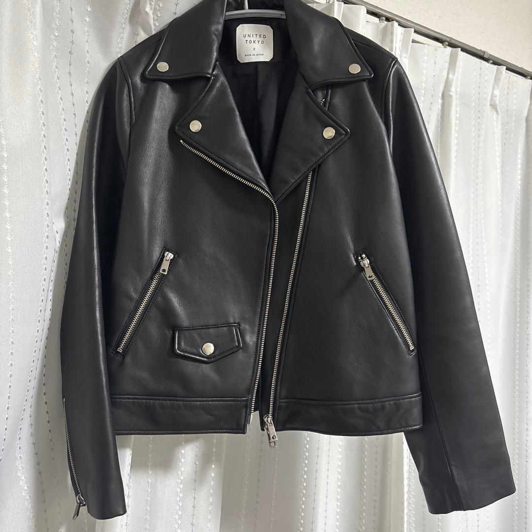 UNITED TOKYO ブラック レザーライダースジャケット サイズ2