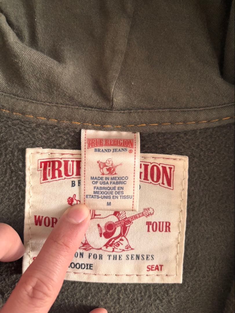 true religion ジップパーカー　グリーン