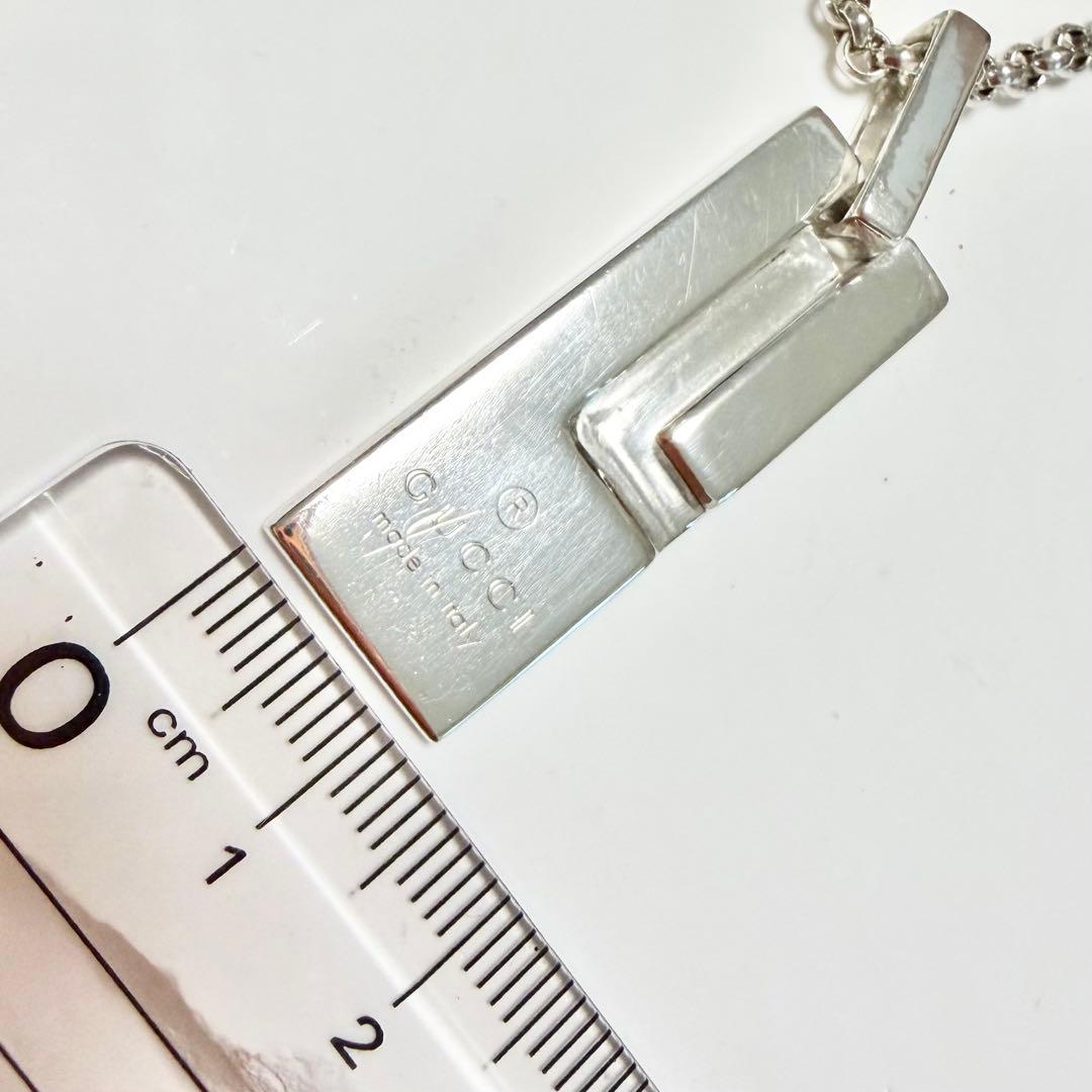 極美品 GUCCI グッチ シルバー 925 プレート Gロゴ ネックレス