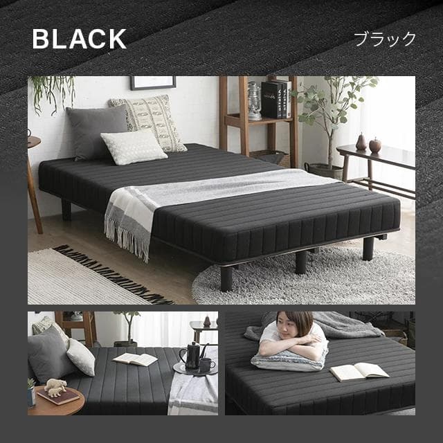 モダンデコ 脚付きマットレス ベッド mh-009-ss-bk