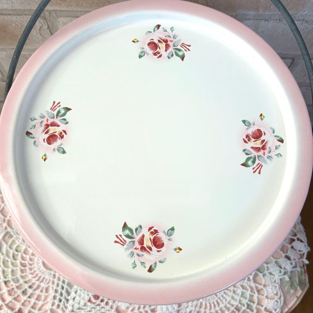 ♡ imane イマン プリンセスローズ ホーロー 蓋付きバケツ 大 レア ♡