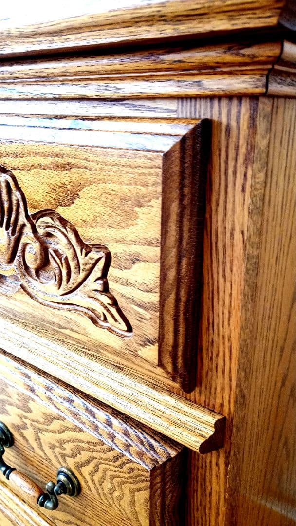 【希少・総無垢オーク心材】アメリカ輸入チェスト