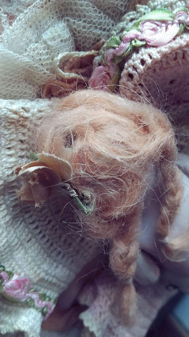 Hertwig❀アンティークビスクドール　おさげの女の子♪小物付