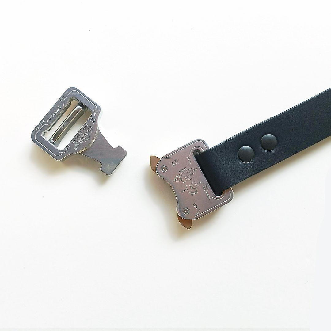 本田 レザー×ナイロン コブラバックルベルト ハンドメイド商品