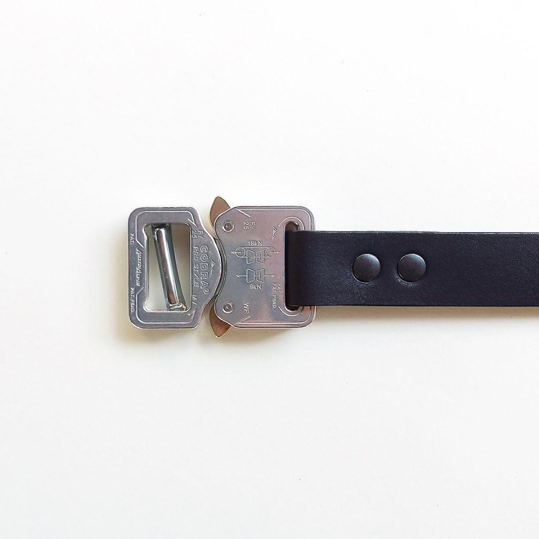 本田 レザー×ナイロン コブラバックルベルト ハンドメイド商品