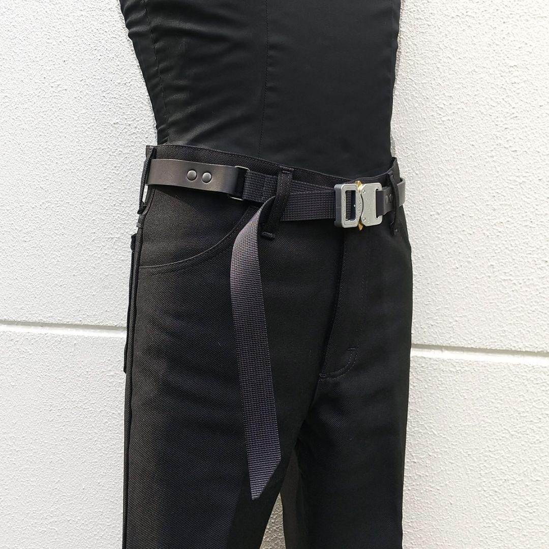 本田 レザー×ナイロン コブラバックルベルト ハンドメイド商品