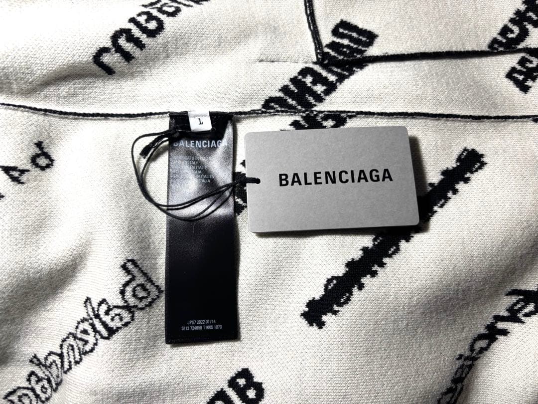 未使用◆BALENCIAGA ロゴ ニットカーディガン 新品タグ付きバレンシアガ