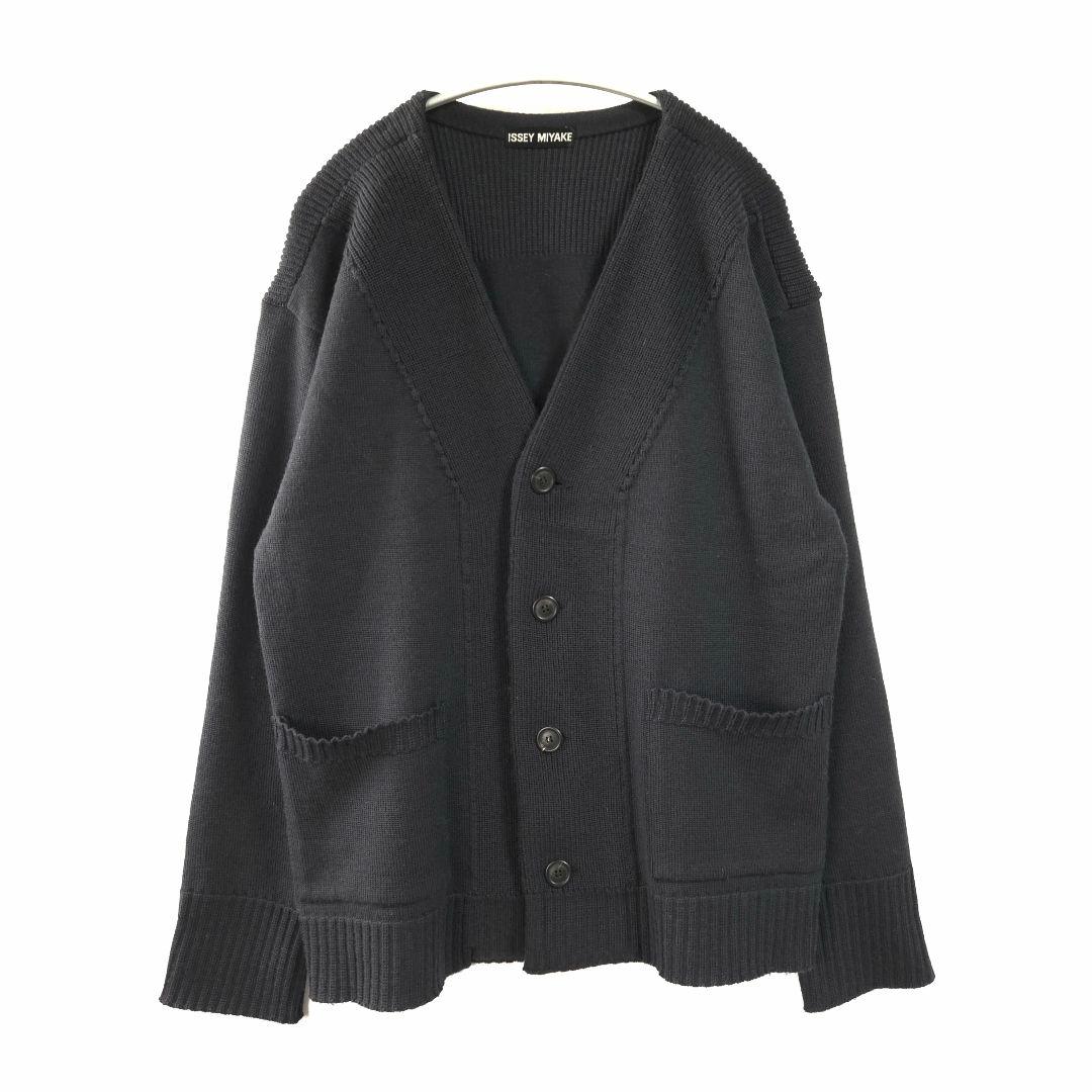 94aw ISSEY MIYAKE MEN ウールカーディガン ブラック