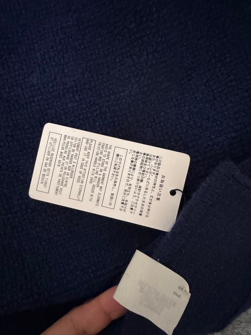 N.HOOLYWOOD マフラー　タグ付　カシミヤ　ネイビー　ミルスペック　紺