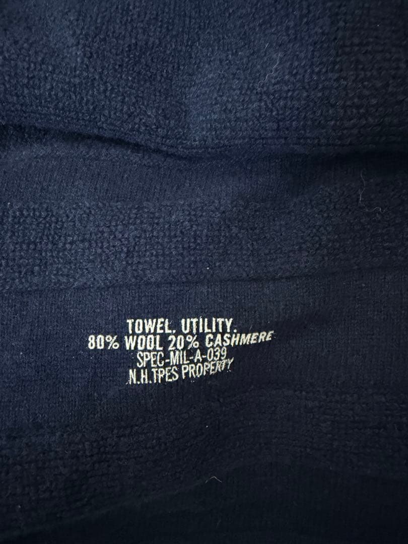 N.HOOLYWOOD マフラー　タグ付　カシミヤ　ネイビー　ミルスペック　紺