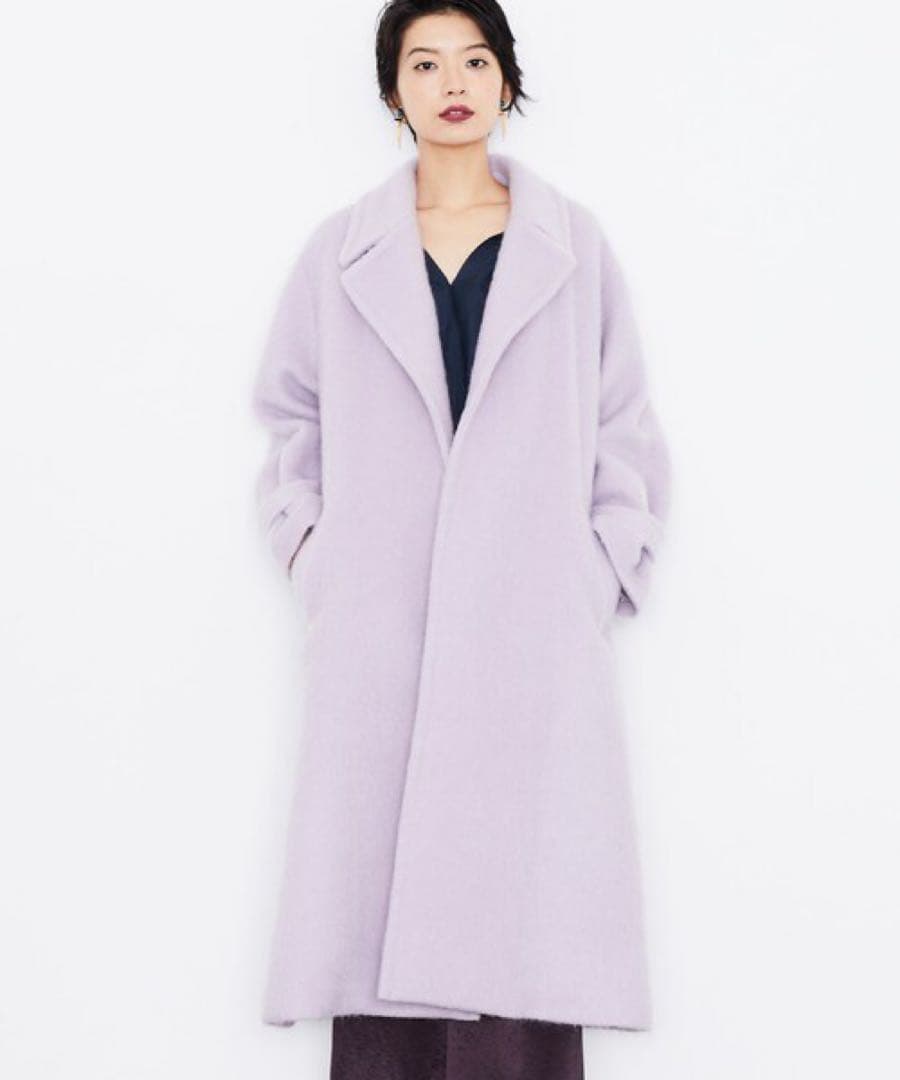 K⭐プロフ必読⭐ CITY 薄紫 シャギーロングコート ベルト付き