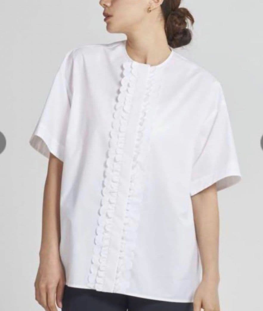 yori　スカラップ刺繍サマーシャツ　ブラウス　スカラップ　36