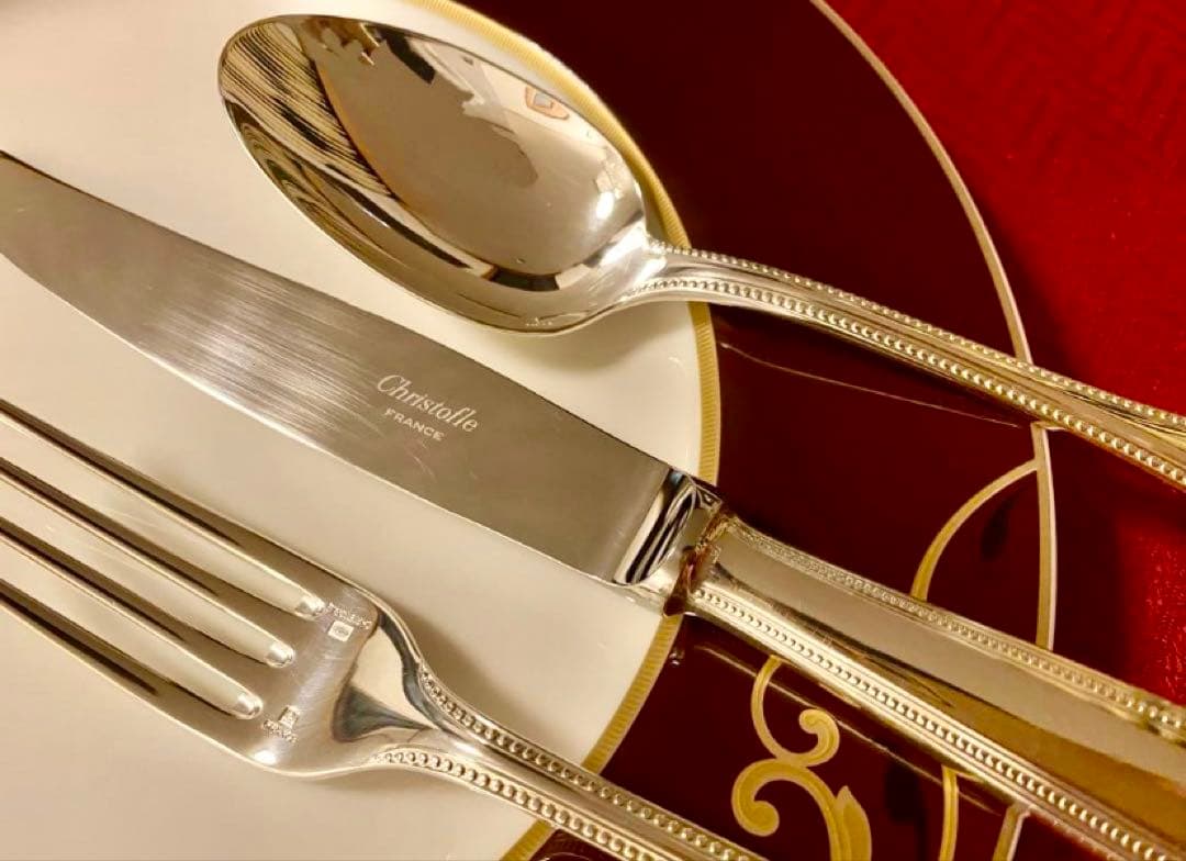 【☆極美品☆】クリストフル パール テーブルサイズ カトラリーセット