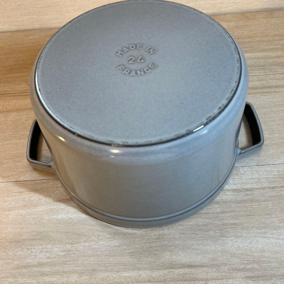 STAUB ストウブ　グランドココット　グレー　深型　24cm 両手鍋　鍋