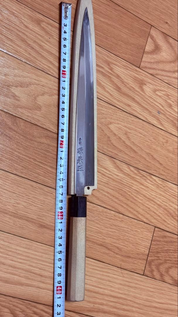 むきものと柳刃包丁　9寸　27cm 白鋼　白ニ　鏡面