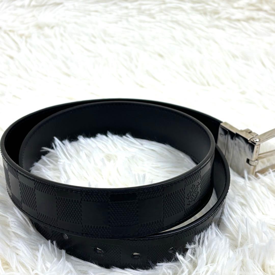 ルイヴィトン ベルト ダミエ サンチュール　ボストン　アンフィニ　レザー 黒