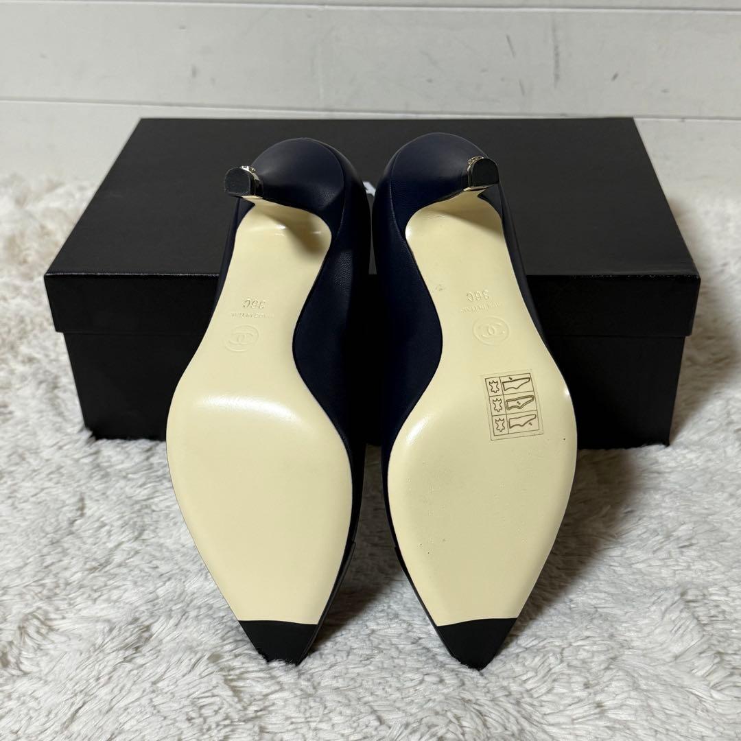 ⭐️新品未使用⭐️　CHANEL　シャネル　パンプス　ハイヒール　ネイビー　レザー