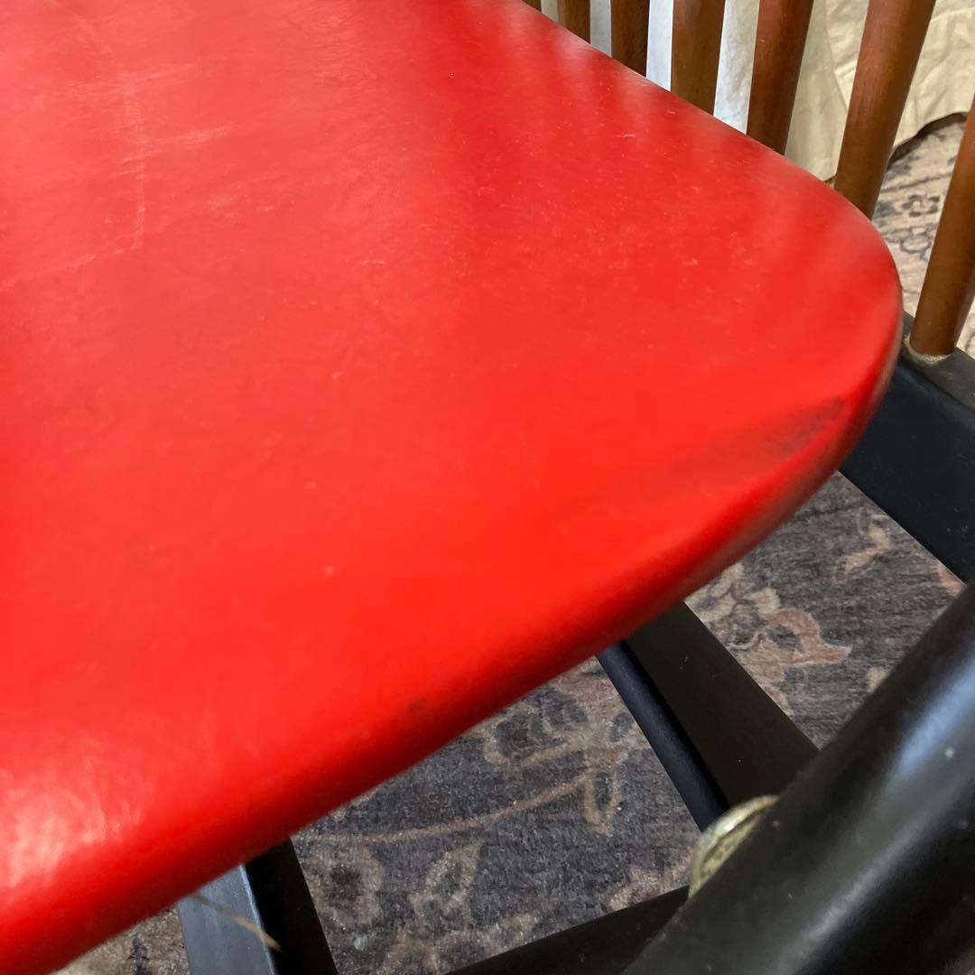 60s MARUNI 折りたたみ式 ビンテージ ダイニングチェア 黒 赤