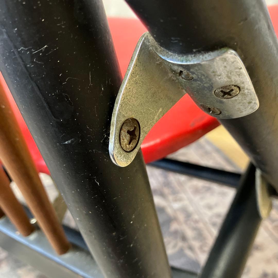 60s MARUNI 折りたたみ式 ビンテージ ダイニングチェア 黒 赤