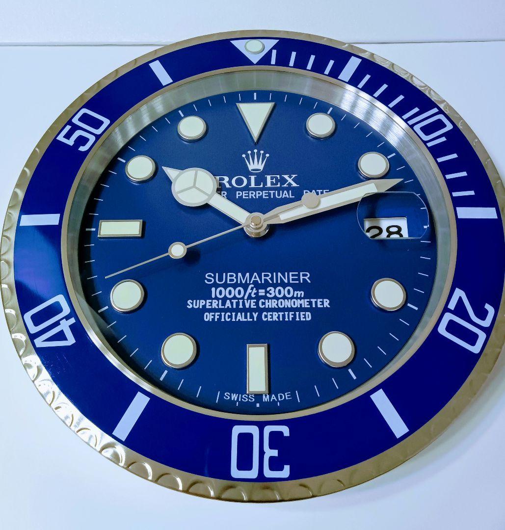 新品未使用　ロレックス　サブマリーナ　青サブ　拡大鏡　掛け時計　非売品