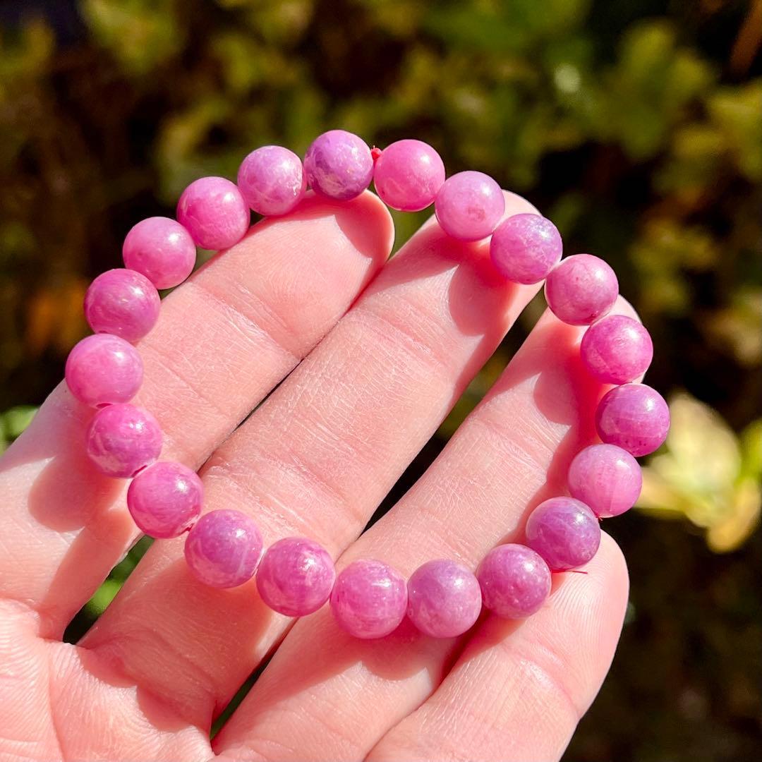 非加熱　高品質　ルビーブレスレット　コランダム　パワーストーン 2-12