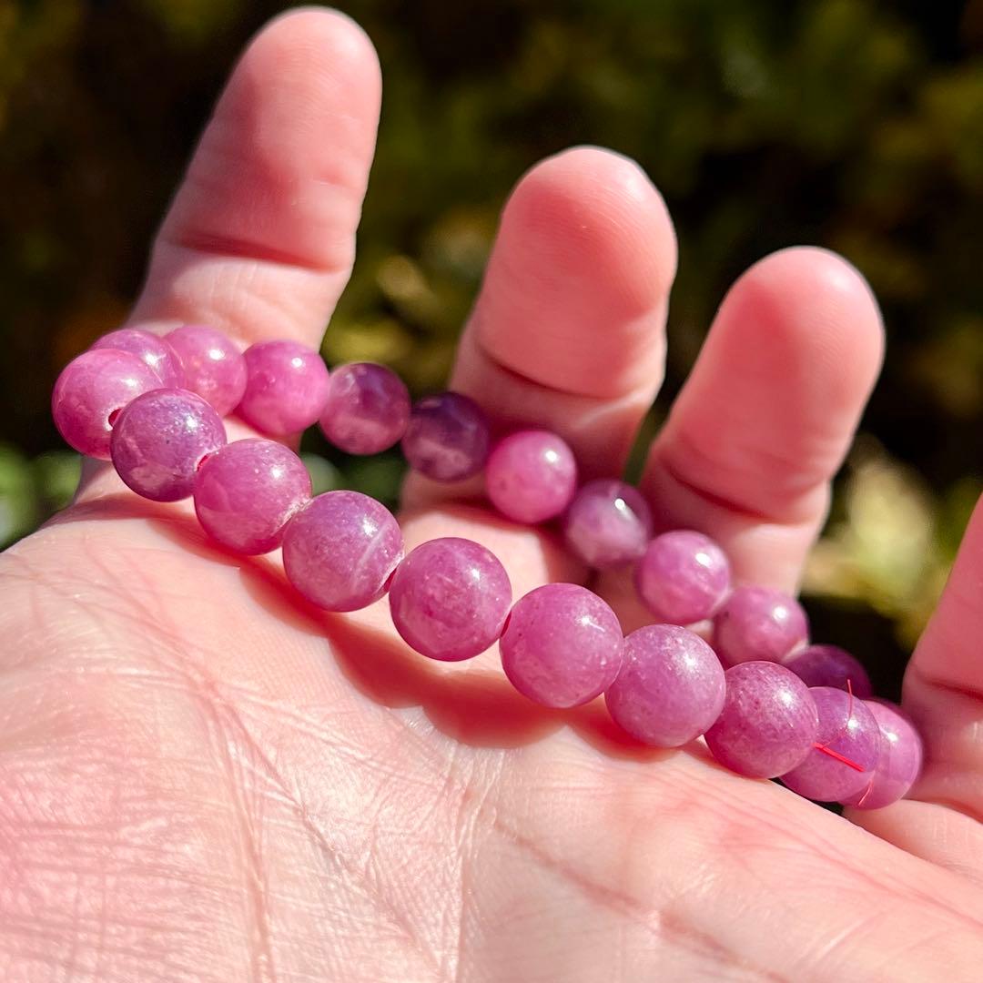 非加熱　高品質　ルビーブレスレット　コランダム　パワーストーン 2-12