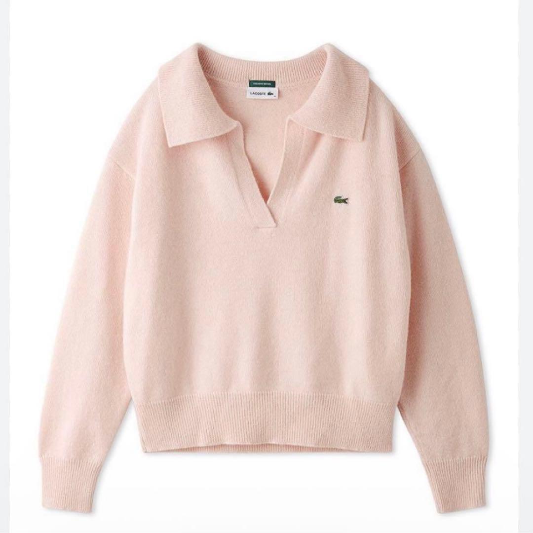 【美品】SNIDEL LACOSTE スキッパーニットプルオーバー LPNK