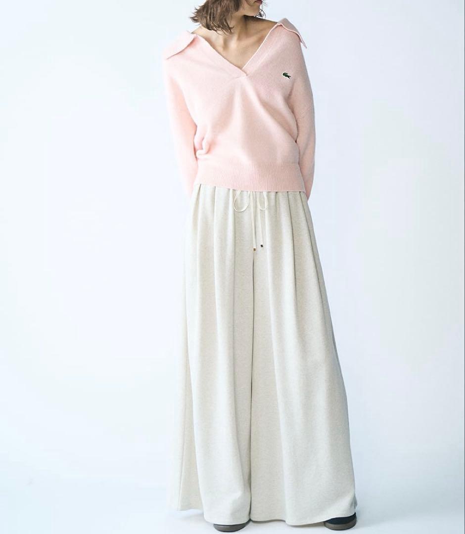 【美品】SNIDEL LACOSTE スキッパーニットプルオーバー LPNK