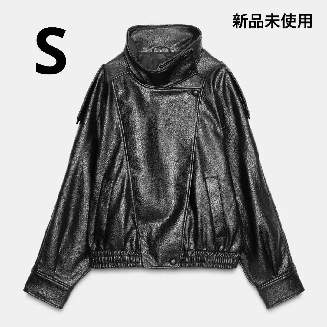 ZARA フェイクレザージャケット ザラ zara S