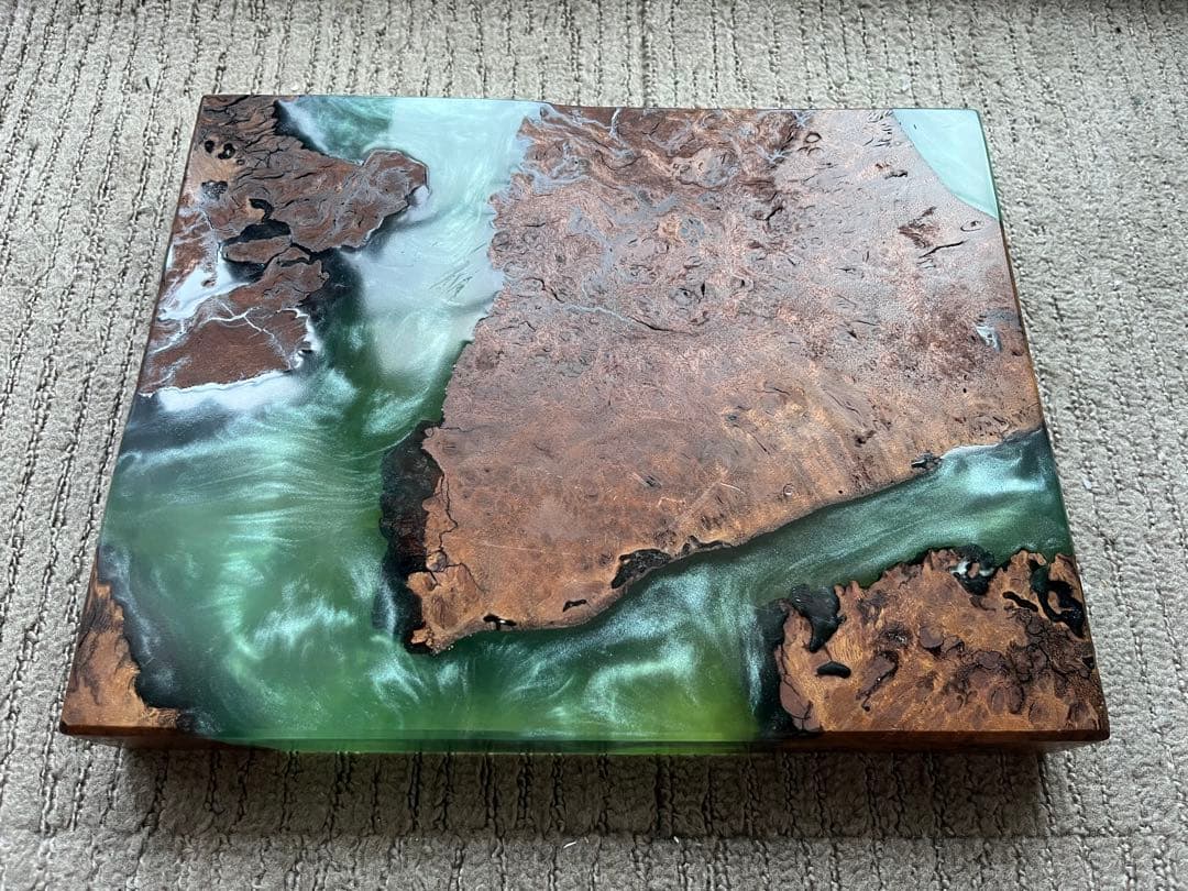 wire ウィレ ウッドレジンプレート 植物 アガベ 塊根植物 台座 美品