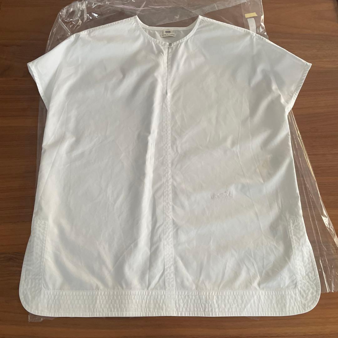 HERMES コットン白ブラウス