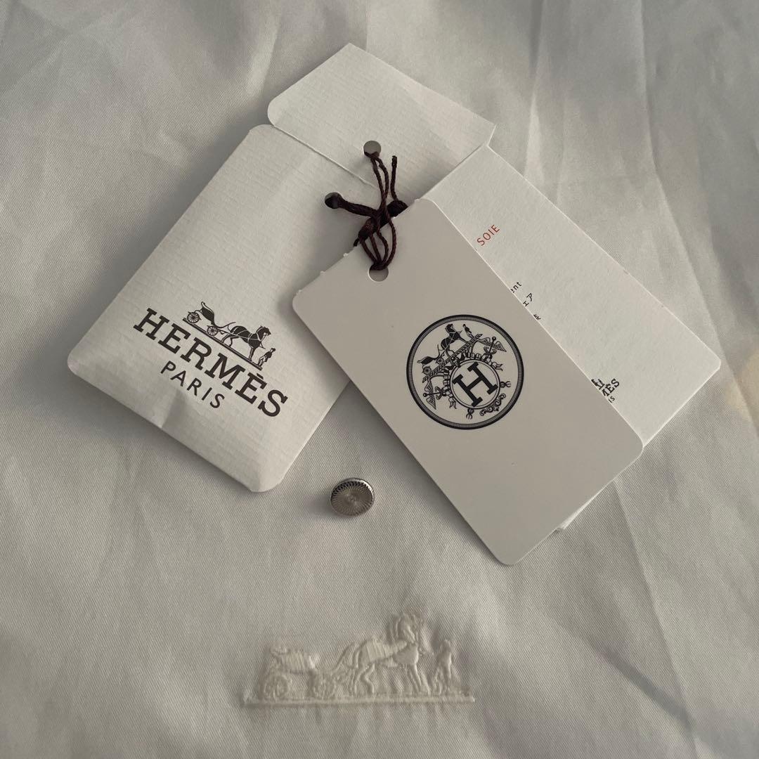 HERMES コットン白ブラウス