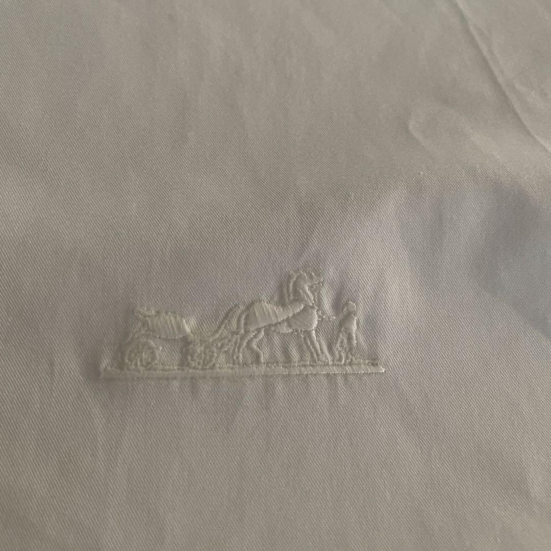 HERMES コットン白ブラウス