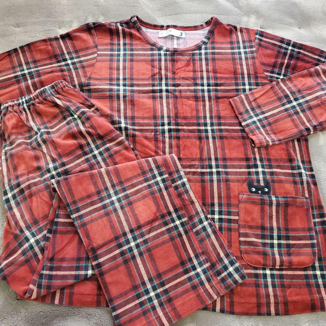 ASUKO MATANO 赤系チェック柄パジャマ(L)ルームウェア マタノアツコ