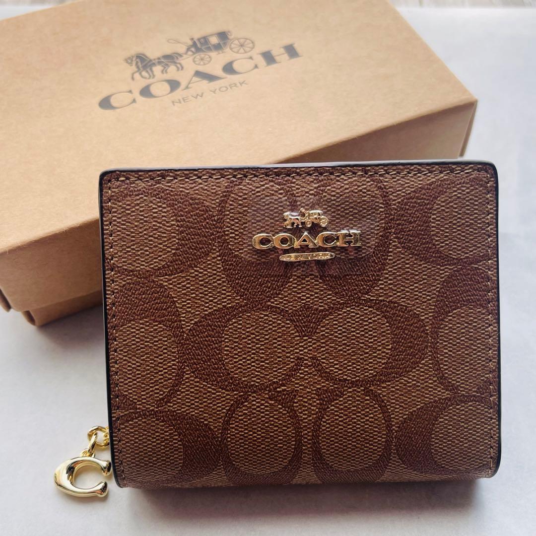 新品　コーチ　ミニ財布　財布　レディース　二つ折り