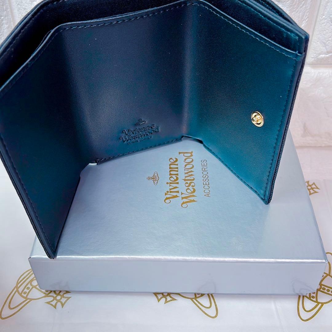 【新作‎ショッパー付】Vivienne Westwood 3つ折り財布 ブラック