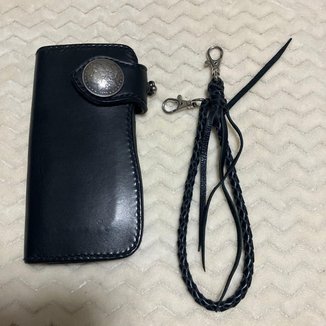 (訳あり)バイカーズ　ロングウォレット　レザー　　レザーウォレットチェーン