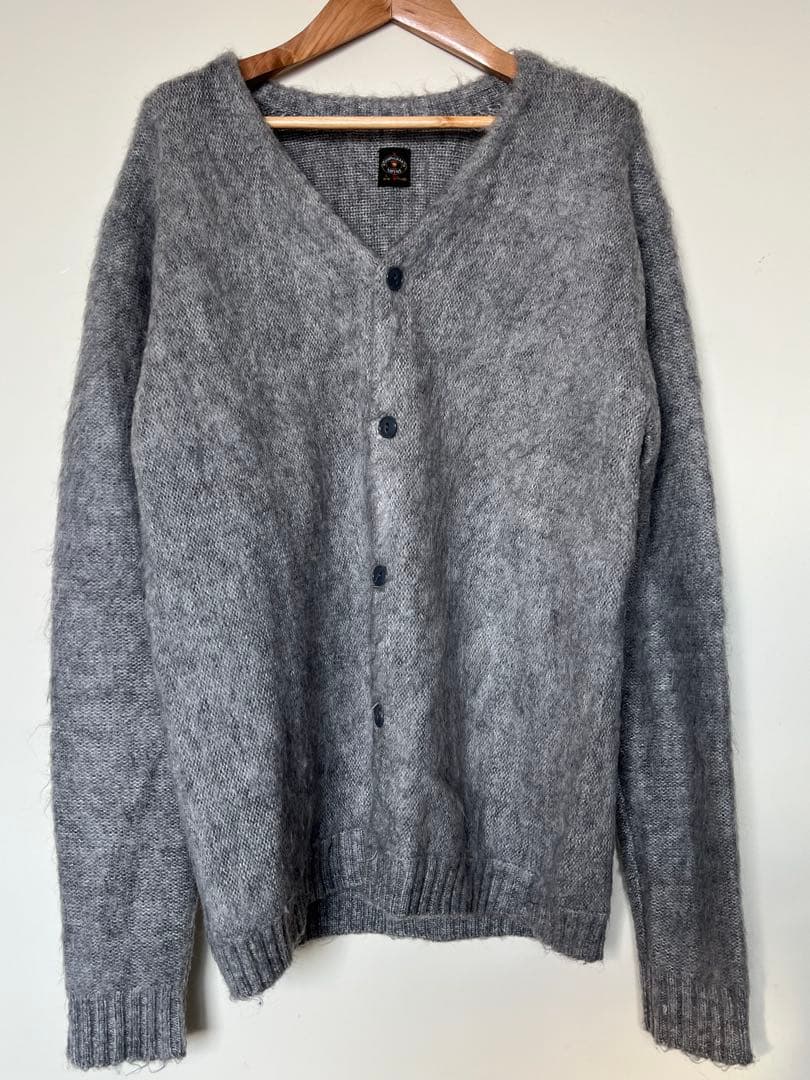 タウンクラフト モヘア15% モヘアカーディガン　グレーサイズL