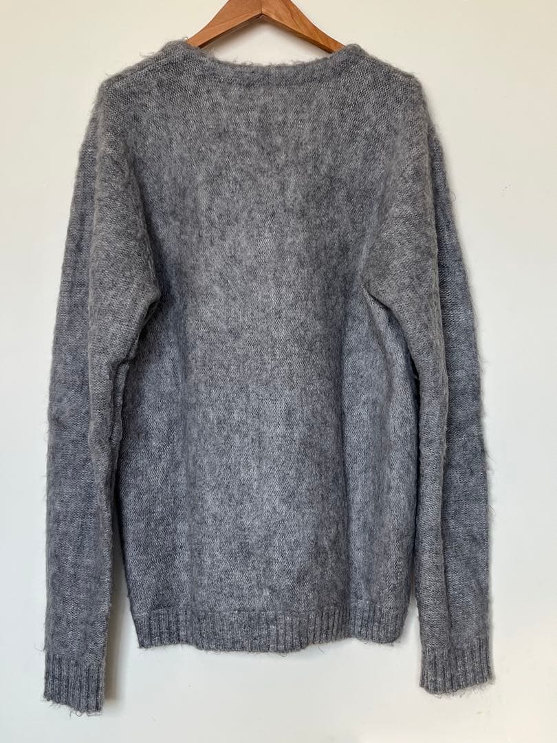 タウンクラフト モヘア15% モヘアカーディガン　グレーサイズL