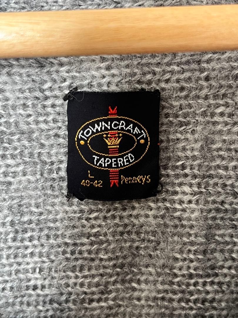 タウンクラフト モヘア15% モヘアカーディガン　グレーサイズL