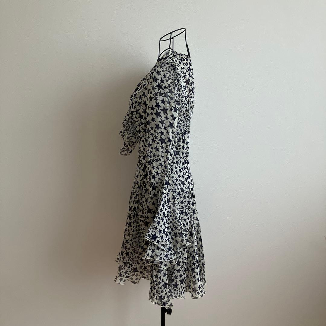 【美品】N°21 シフォンワンピース 絹100% スター 星柄 フレア