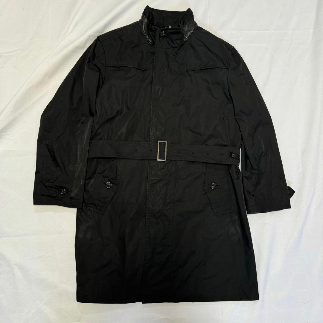 バーバリーロンドン　トレンチコート　首羊革　ブラック
