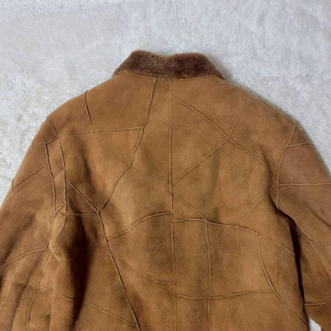 希少✨ glamb リアルムートン パッチワーク ダブルライダースジャケット L