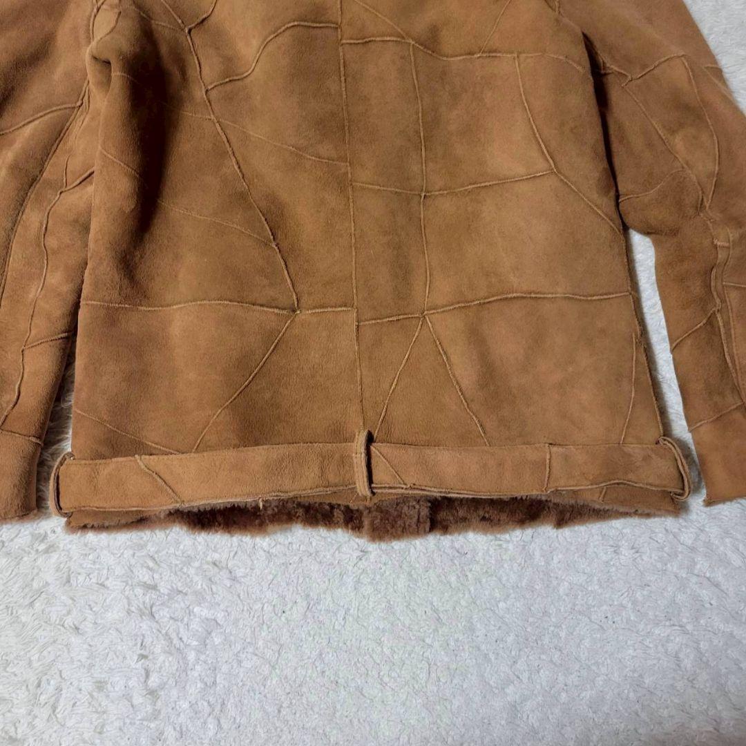 希少✨ glamb リアルムートン パッチワーク ダブルライダースジャケット L