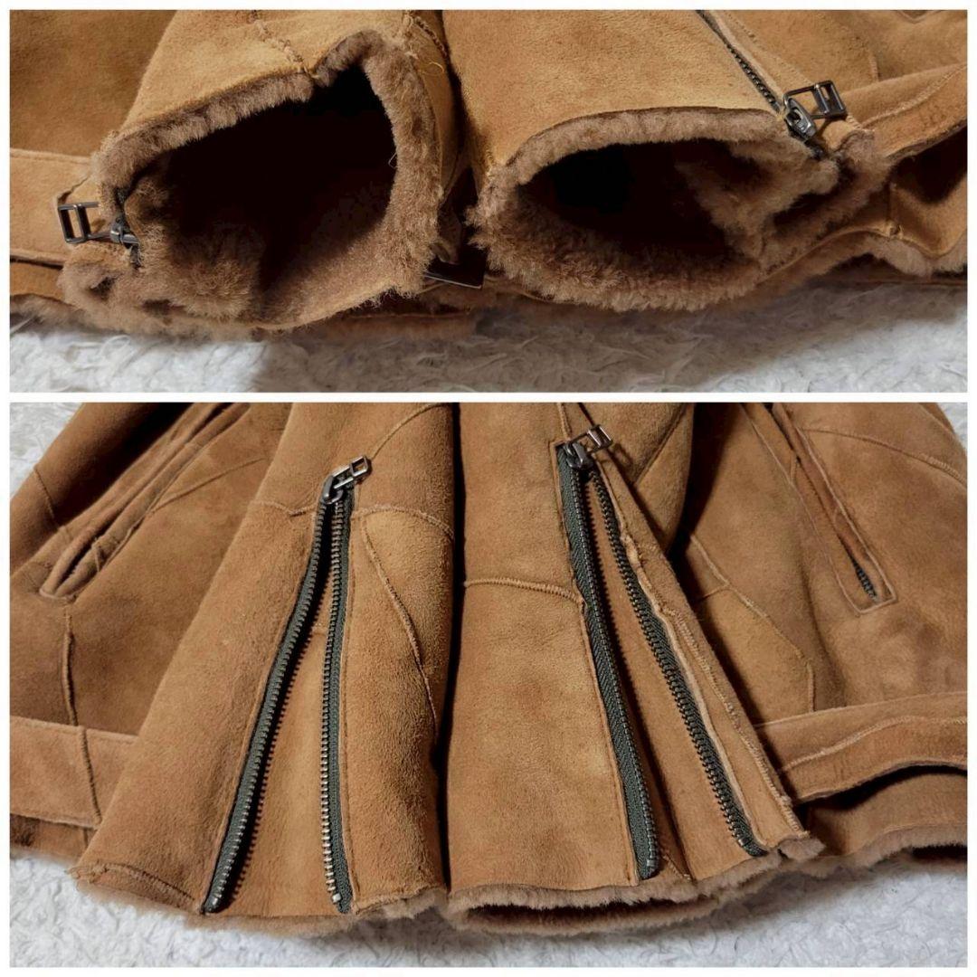 希少✨ glamb リアルムートン パッチワーク ダブルライダースジャケット L